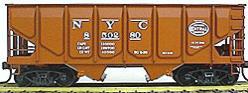 Accurail Panel Sided Twin Hopper Assortment pkg(12) New York Central (Oxide, white graphics)
