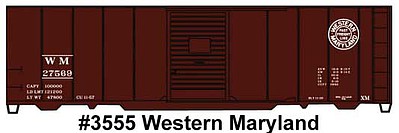 Accurail 40 Single Door Steel Boxcar Western Maryland 27569 HO Scale Model Train Freight Car Kit #3555