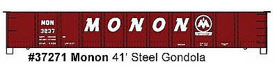 Accurail AAR 41 Steel Gondola - Kit - Monon #3837 (Boxcar Red) HO Scale Model Train Freight Car #37271