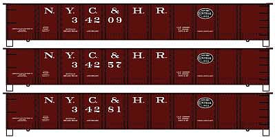 Accurail 41 Steel Gondola kit NYC&HR 3 pack HO Scale Model Train Freight Car #37744