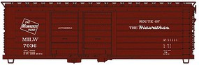 Accurail 40' Rib-Side Double Door Boxcar Kit Milwaukee Road 7036 HO Scale Model Train Freight Car #3985
