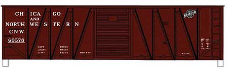 Accurail 40 Single Sheath Wood Boxcar Chicago & NW HO Scale Model Train Freight Car Kit #4515