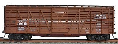 Accurail 40 Wood Stock Car - Kit (Plastic) Atlantic Coast Line HO Scale Model Train Freight Car #4725