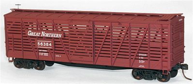 Accurail 40 Wood Stock Car Kit Great Northern #56384 HO Scale Model Train Freight Car #4734