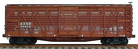Accurail 40 Wood Stock Car 3-Pack - Kit - ATSF (brown) HO Scale Model Train Freight Car #4761