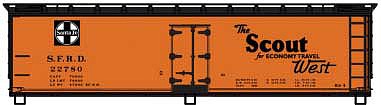 Accurail 40 Wood Reefer kit Santa Fe The Scout #22780 HO Scale Model Train Freight Car #48163