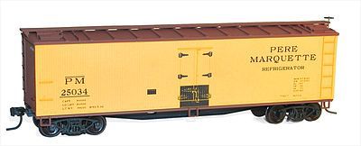 Accurail 40 Wood Reefer - Kit - Pere Marquette #25034 HO Scale Model Train Freight Car #48351