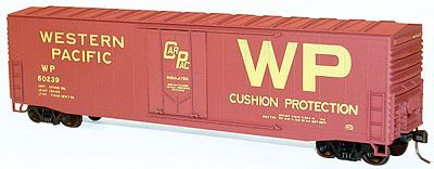 Accurail 50 Welded-Side Plug-Door Boxcar Kit Western Pacific HO Scale Model Train Freight Car #5818