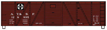 Accurail 40 Wood 6-Panel Outside-Braced Boxcar Santa Fe Kit HO Scale Model Train Freight Car #71011