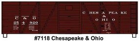 Accurail 6-Panel Outside Braced Boxcar C&O (Dreadnaught End) HO Scale Model Train Freight Car Kit #7118