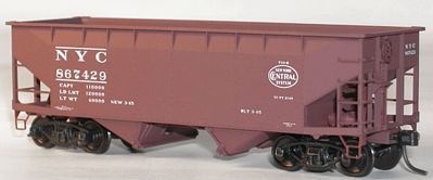 Accurail 50-Ton Offset-Side Twin Hopper Kit New York Central HO Scale Model Train Freight Car #7709