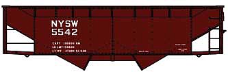 Accurail 50-Ton Offset Twin Hopper kit NYS&W #5542 HO Scale Model Train Freight Car #7738