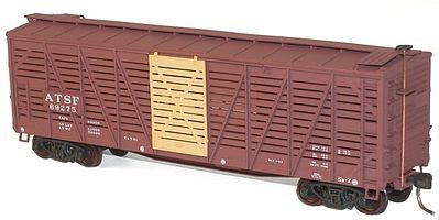 Accurail 40 Wood Stock Car 3-Pack - Kit (Plastic) - Santa Fe HO Scale Model Train Freight Car #8023