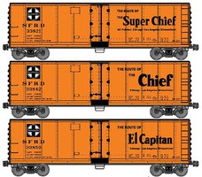 Accurail 40' Steel Reefer ATSF (3) HO Scale Model Train Freight Car Set #8062