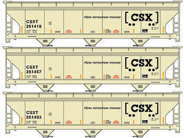 Accurail ACF 3-Bay Hopper CSX (3) HO Scale Model Train Freight Car #8066