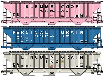 Accurail Pullman-Standard 4750 3-Bay Covered Hopper 3-Pack Kit HO Scale Model Train Freight Car #8091