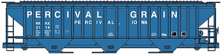 Accurail PS 4750 3-Bay Covered Hopper kit Percival Grain #2119 HO Scale Model Train Freight Car #80912