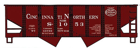 Accurail USRA Twin Hopper kit Cincinnati Northern HO Scale Model Train Freight Car #81041