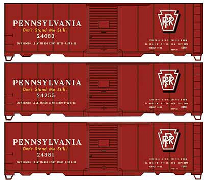 Accurail Class X29D 40 Boxcar 3-Pack Kit PRR HO Scale Model Train Freight Car #8128