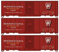 Accurail Class X29D 40' Boxcar 3-Pack Kit PRR HO Scale Model Train Freight Car #8128
