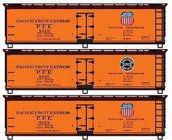 Accurail 40' Wood Reefer Pacific Fruit Express 3 pack HO Scale Model Train Freight Car #8131