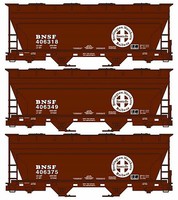 Accurail ACF 2-Bay Covered Hopper kit BNSF (3) HO Scale Model Train Freight Car Set #8139