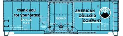 Accurail 40 Insulated Steel Boxcar kit ACC COLX #729 HO Scale Model Train Freight Car #81412