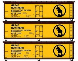 Accurail 40' Wood Refrigerator WFE/GN (3) HO Scale Model Train Freight Car Kits #8150