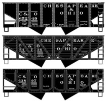 Accurail HO C&O 55t Twin Hopper 3 Car Set