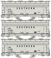 Accurail HO 2 Bay ACF CV Hopper NS 3 Car Set