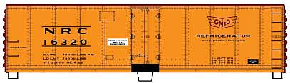 Accurail 40 Steel Refrigerator Cars kit Gulf Mobile & Ohio/NRC HO Scale Model Train Freight Car #8327
