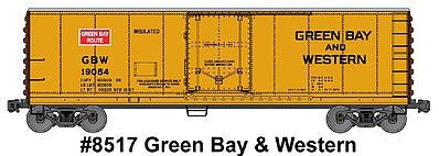 Accurail 40 Steel Reefer Plug Door Kit Green Bay & Western HO Scale Model Train Freight Car Set #8517
