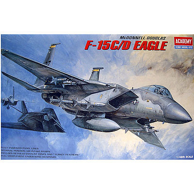 Academy F15C Eagles USAF Fighter Plastic Model Airplane Kit 1/48 Scale ...