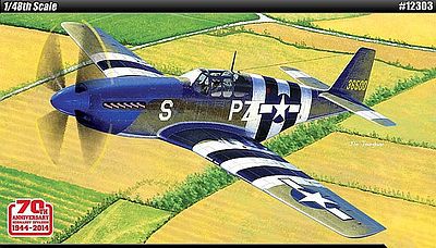 Academy P-51B 70th Anniversary Normandy Invasion Plastic Model Airplane Kit 1/48 Scale #1230
