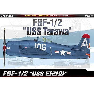 Academy F8F-1/2 USS Tarawa Ltd. Ed. Plastic Model Airplane Kit 1/48 Scale #12313