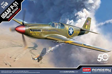 Academy P51 North Africa USAAF Fighter Plastic Model Airplane Kit 1/48 Scale #12338