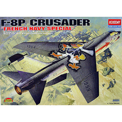 Academy F8P Crusader French Navy Special Jet Fighter 1/72 Scale Plastic Model Airplane Kit #12407