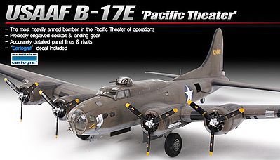 Academy B-17E USAAF Pacific Theater Plastic Model Airplane Kit 1/72 Scale #12533