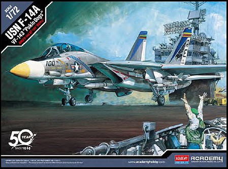Academy F14A VF143 Pukin Dogs USN Fighter Plastic Model Airplane Kit 1/72 Scale #12563