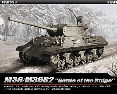 Academy US Army M36/M36B2 Battle of the Bulge Plastic Model Military Vehicle Kit 1/35 Scale #13501