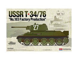 Academy T-34/79 No.183 Factory Production Plastic Model Military Tank Kit 1/35 Scale #13505