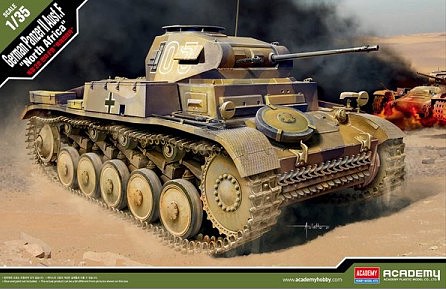 Academy German Panzer II Ausf F Tank North Africa Plastic Model Tank Kit 1/35 Scale #13535
