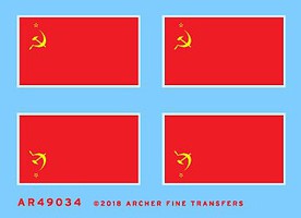 Archer Russian/Soviet Flags (2) Plastic Model Flags Stencil Kit 1/48 Scale #49034