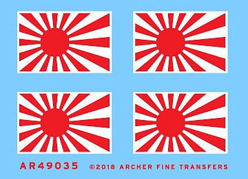 Archer Japanese Naval Ensigns (2) Plastic Model Flags Stencil Kit 1/48 Scale #49035