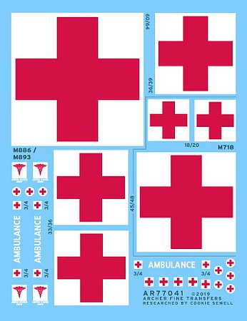 Archer Waterslide Decal US Ambulance Markings Plastic Model Vehicle ...