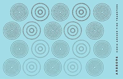 Archer Surface Details Rivets in Circular Patterns (Various Scales) Model Railroad Decal #88096