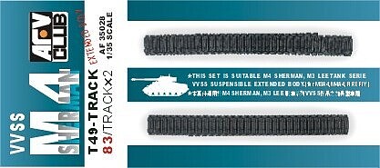 AFVClub M4 T39 Track (83 Links) Plastic Model Tank Tracks 1/35 Scale #35028