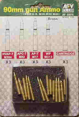 AFVClub 90mm Gun Ammo for US M26, M36 & M46 Plastic Model Military Weapons 1/35 Scale #35076