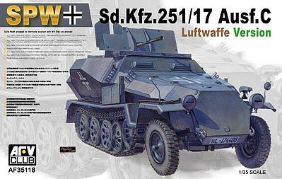 AFVClub SdKfz 251/17 Ausf C Luftwaffe Halftrack Plastic Model Halftrack Kit 1/35 Scale #35118