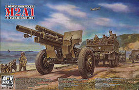 AFVClub WWII US 105mm Howitzer M2A1 & M2 Carriage Plastic Model Artillery Kit 1/35 Scale #35160